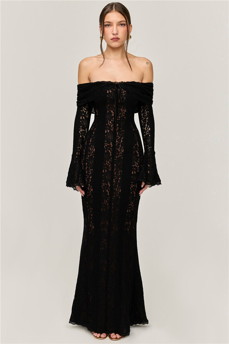 Regina Lace Off-shoulder Sexy Maxi Dress