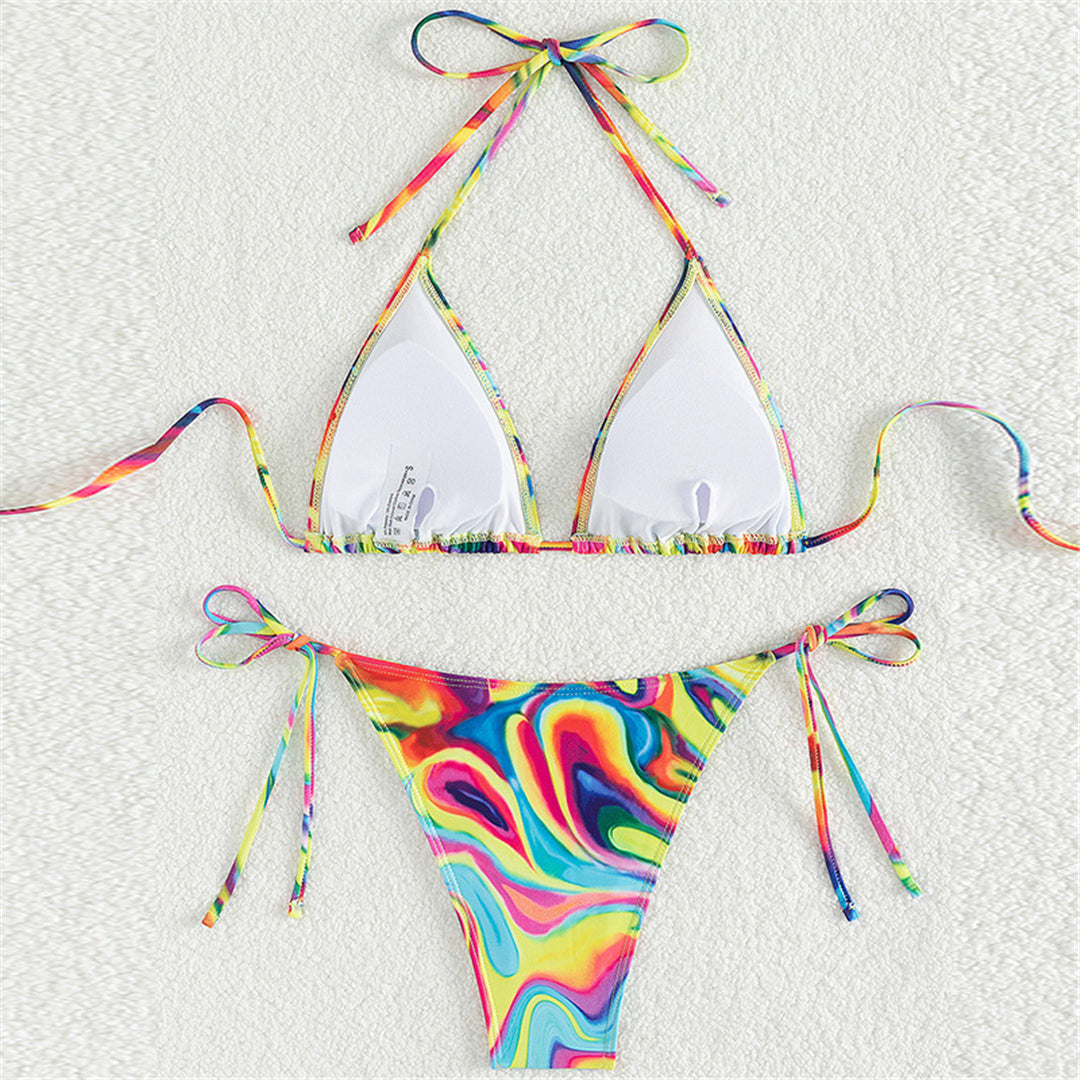 Sally Colorful Printed Halter Bikini