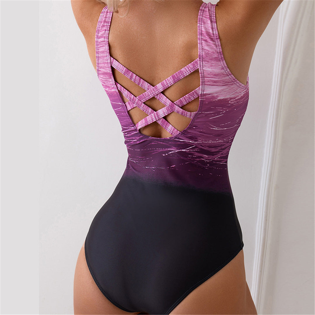 Lisa Tie Dye Gradient Cross Back Monokini