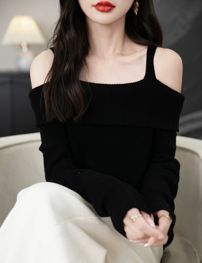 Nicole Woman Off Shoulder Long Sleeve Sweater