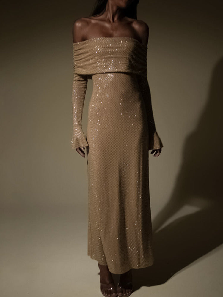 Sarah Strapless Sparkle Maxi Dress