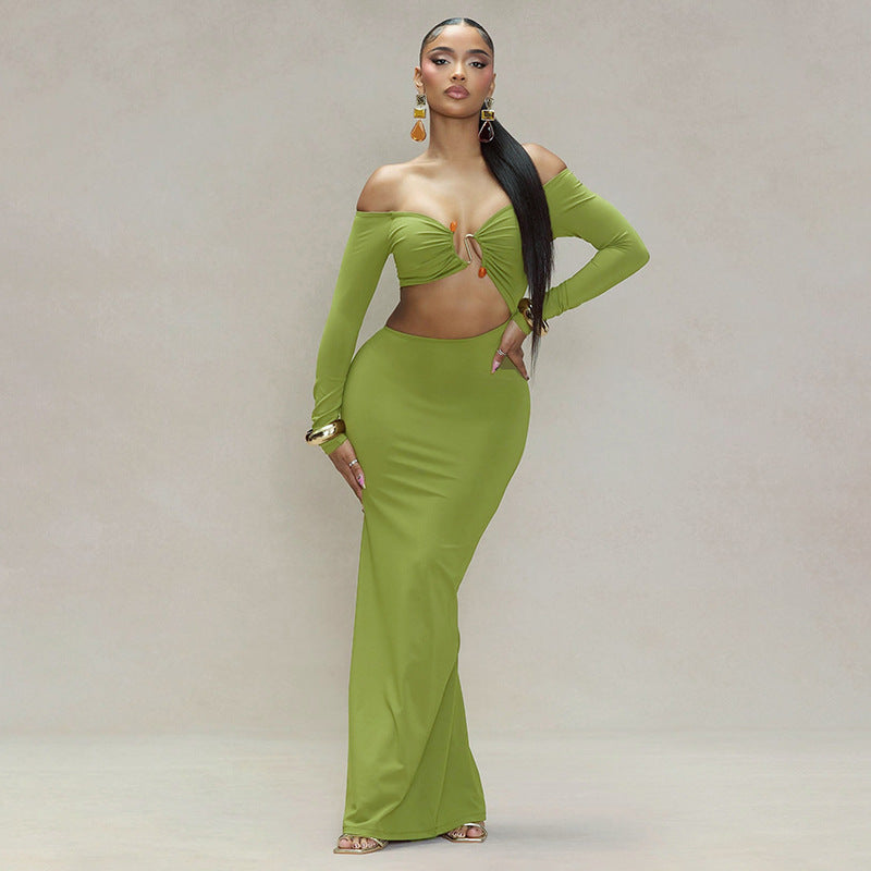 Teresa Hollow Out Long Sleeve Sexy Maxi Dress