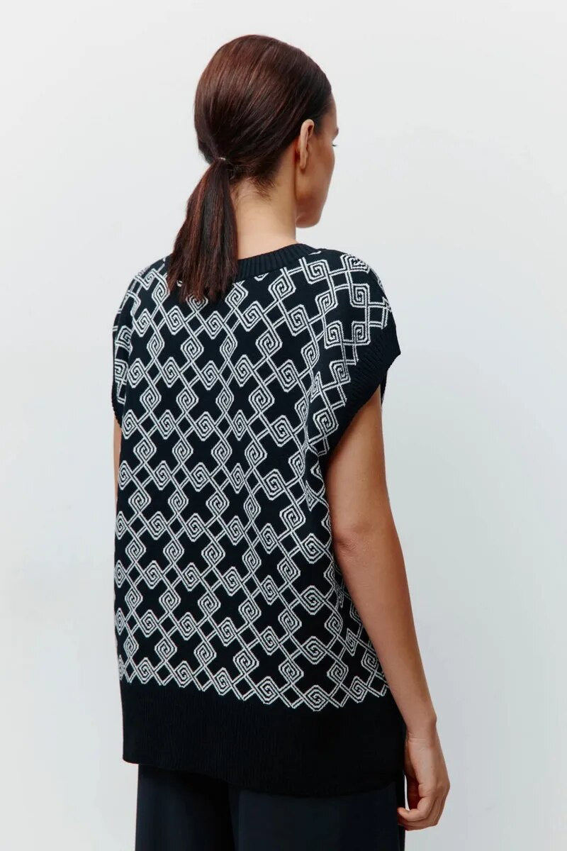 Leah Print Knitted Full Sleeve Women Sweater