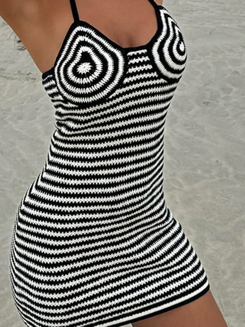 Holly Backless Knit Halter Mini Dress image.