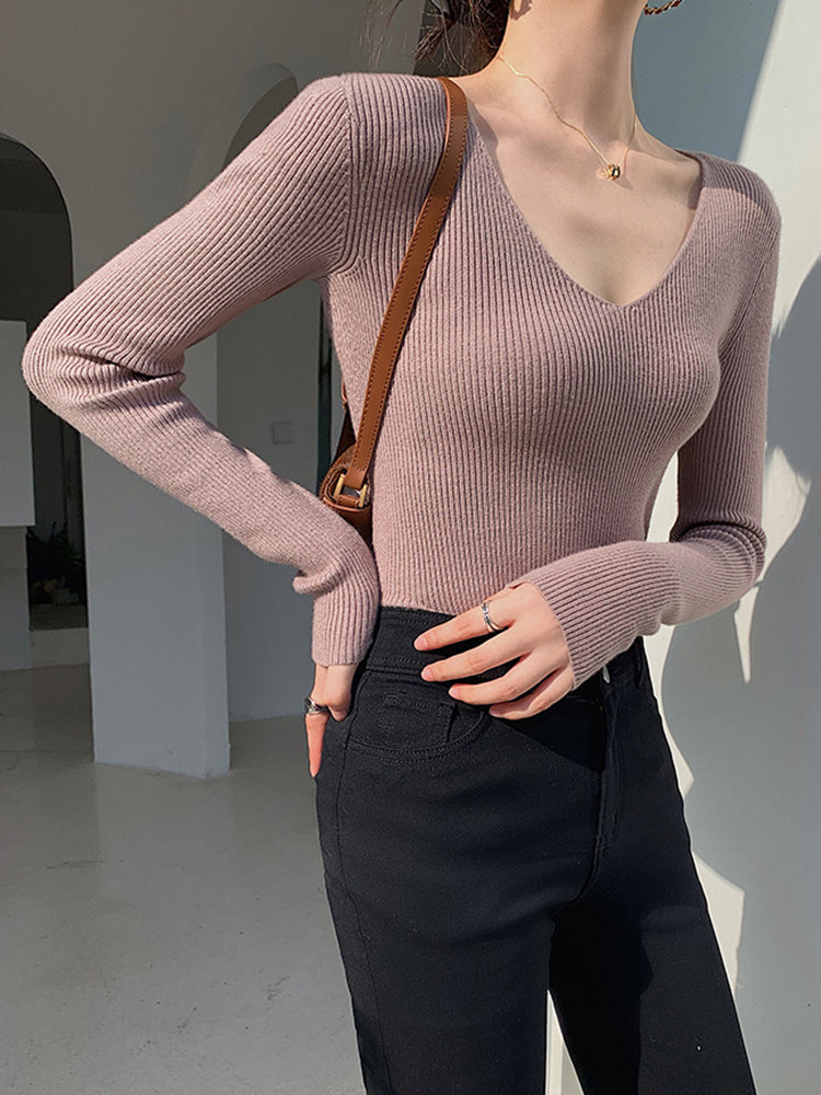 Jade V Neck Women Sweater