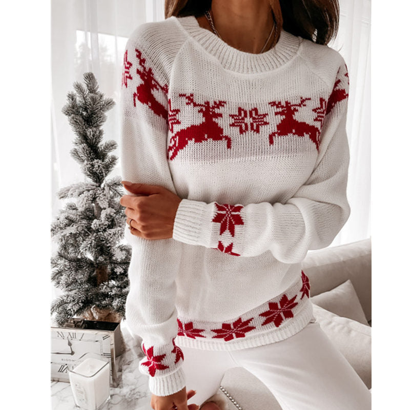 Priscilla Knitted O-neck Loose Women Sweater