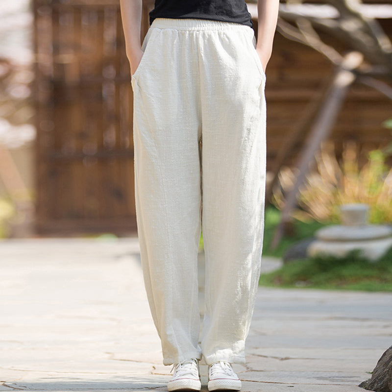 Yvonne Cotton Linen Women High Waist Pants