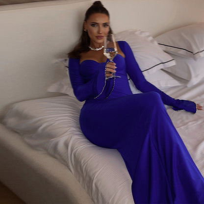 Carmen Long Flare Sleeve Sexy Maxi Dress