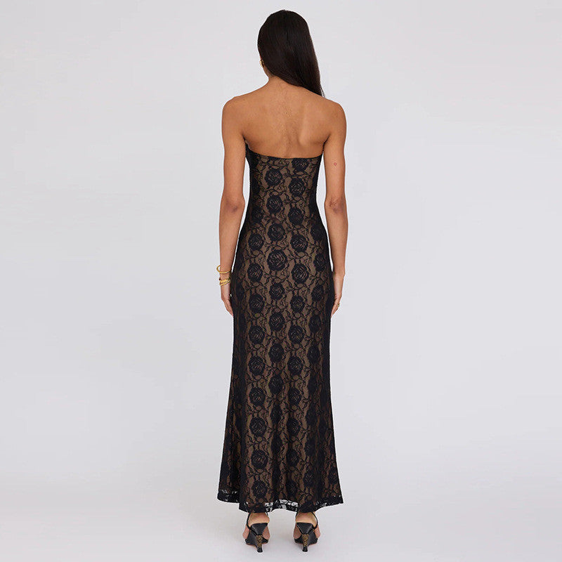 Peggy Hollow Out Lace Sexy Maxi Dress