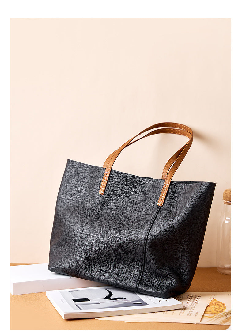 Grace Woman Leather Large Shopper Tote Bag