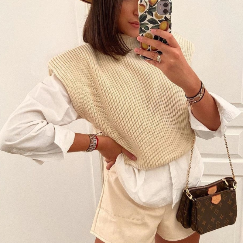 Gaia Sleeveless Sweater Vest Outfits