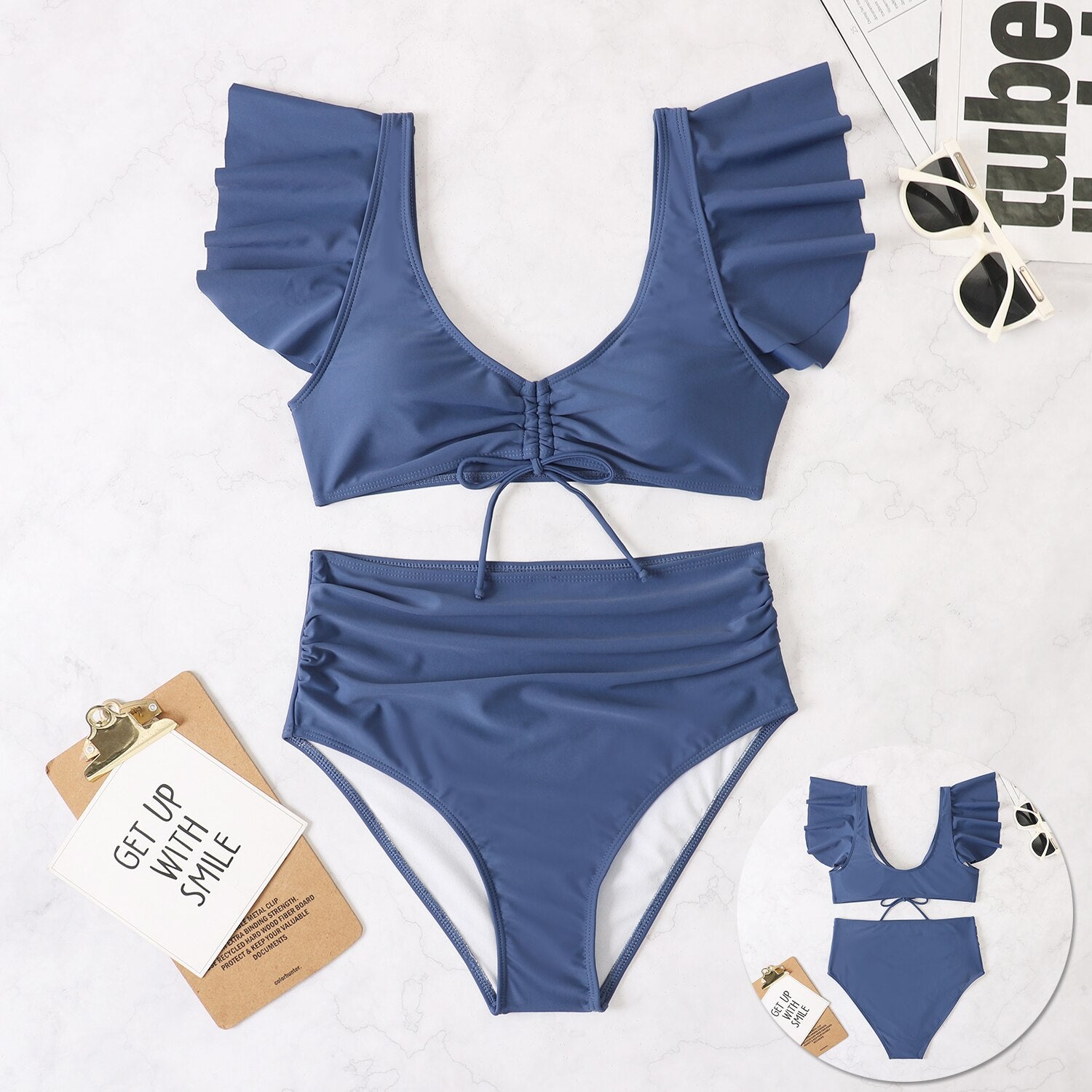 Nagia Sexy Ruffle Trim Swimsuit