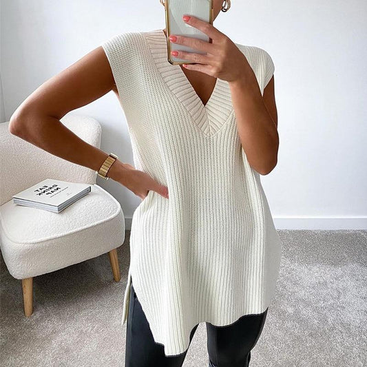 Anna White Sweater Vest Outfit