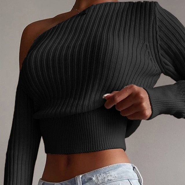 Glory Off Shoulder Knitted Sweater