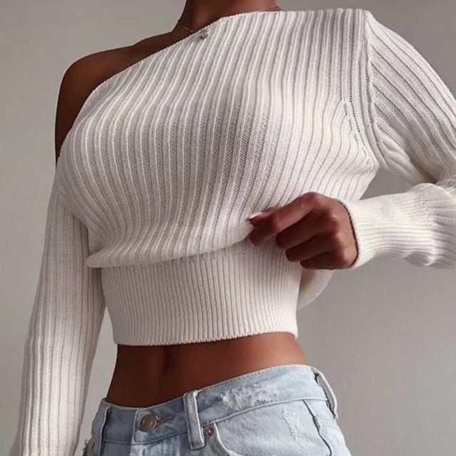 Glory Off Shoulder Knitted Sweater